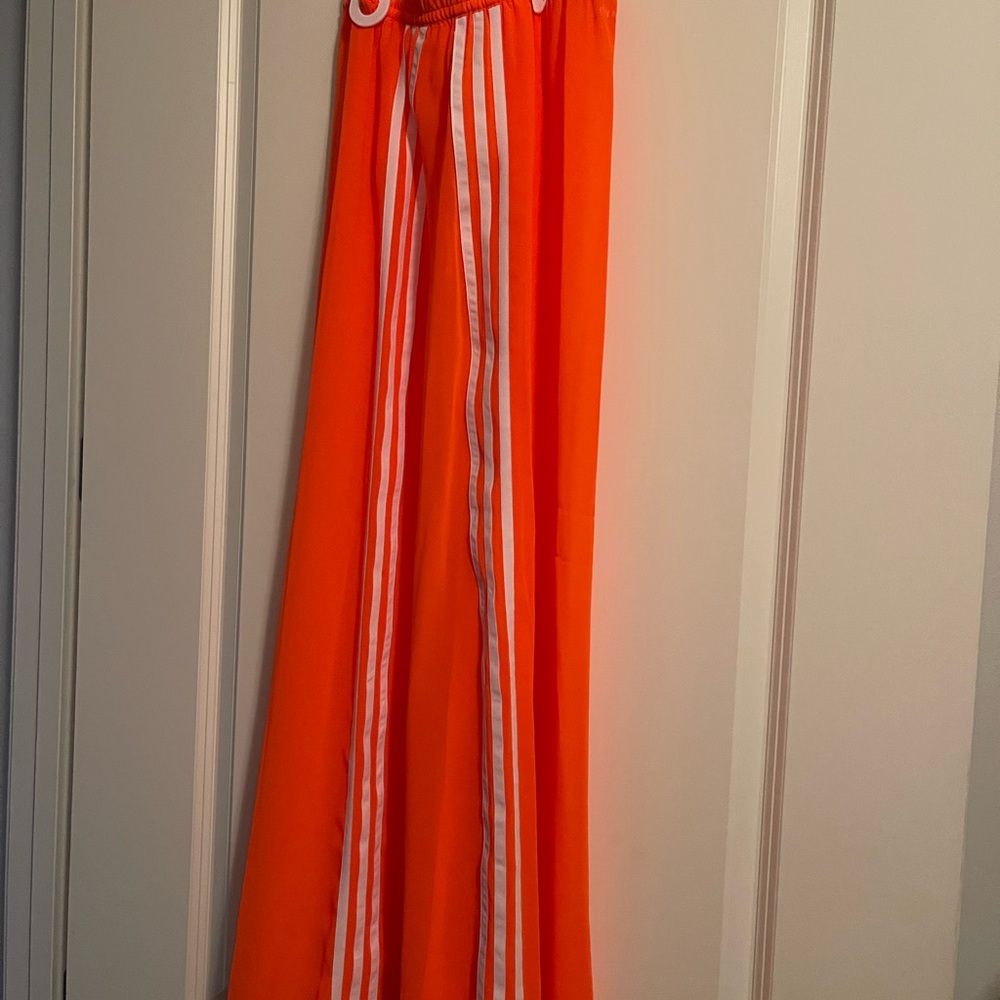 Bright Orange swim wear with White Stripes